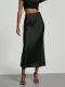 Satin High Waist Long Skirt GXIY-K25L1129
