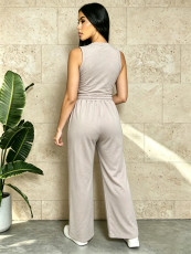 Casual Sleeveless Two Piece Pants Set YH-9029