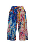 Tie Dye Print Loose Fifth Pants ZDF-33538