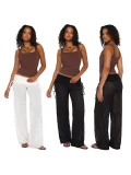 High-Waisted Drawstring Loose Lace Pants(With Panties) MZ-26010