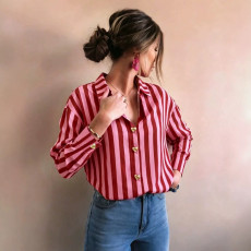 Stripe Laple Long Sleeve Shirt GPBY-SH8468