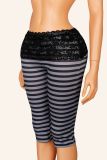 Stripe Lace Slim Fifth Pants GXIY-K26L2741