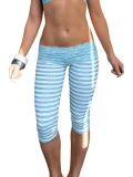 Stripe Lace Slim Fifth Pants GXIY-K26L2741