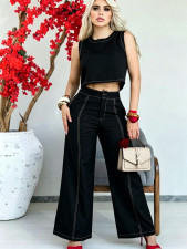 Solid Color Sleeveless Tops Pants Suit YH-9030