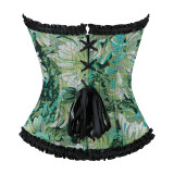 Bow-Tied Print Pleated Shaping Garment Tops GPBY-VE8367