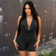 Solid Color Tie Up Backlless Romper GDSF-D26RP235