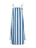 Stripe Contrast Color Sling Maxi Dress ZDF-33532