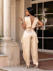 Sleeveless Deep V Neck Two Piece Pants Set SFY-897