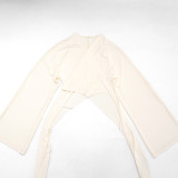Solid Color Long Sleeve Two Piece Pants Set MXBF-J26ST281
