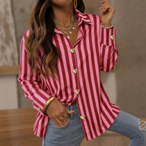 Stripe Laple Long Sleeve Shirt GPBY-SH8468