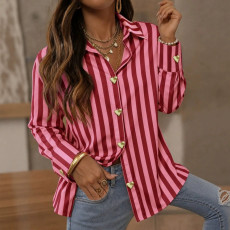 Stripe Laple Long Sleeve Shirt GPBY-SH8468