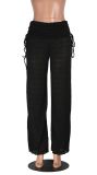 High-Waisted Drawstring Loose Lace Pants(With Panties) MZ-26010