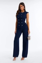 Fashon Loose Denim Sleeveless Jumpsuit LX-3591