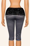 Stripe Lace Slim Fifth Pants GXIY-K26L2741