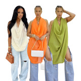 Chiffon See Through Backless Tops SFY-900
