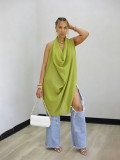 Chiffon See Through Backless Tops SFY-900