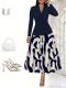 Long Sleeve Knits Top Print Skirt 2 Piece Set OD-8758