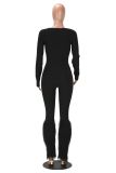 U Neck Long Sleeve Jumpsuit MZ-26011