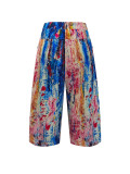 Tie Dye Print Loose Fifth Pants ZDF-33538