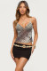 Zebra Print V Neck Sling Tank Tops GXIY-K26L2384
