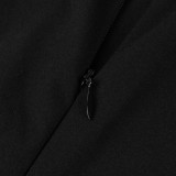 V Neck Zipper Long Sleeve Jumpsuit MZ-26012