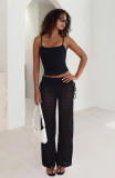 High-Waisted Drawstring Loose Lace Pants(With Panties) MZ-26010