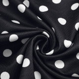 Polka Dot Print Sleeveless Top Seventh Pants Suit GDSF-D26ST222