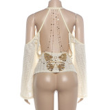 Sexy Backless Off Shoulder Top GZJQ-K6L11158A