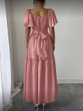 Square Neck Bubble Sleeve Maxi Dress GPBY-DR9962