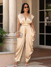 Sleeveless Deep V Neck Two Piece Pants Set SFY-897