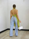 Chiffon See Through Backless Tops SFY-900