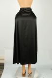 Satin High Waist Long Skirt GXIY-K25L1129