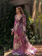 Chiffon Printed V-Neck Maxi Dress GXRF-QC163