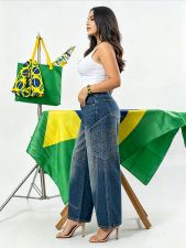 Plus Size Starry Sky Diamonds Loose Jeans GYLN-9081