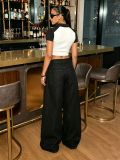Plus Size Metal Ring Rivet Chain Jeans GYLN-9088