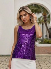 Loose Sequin Sleeveless Tops GKYS-3028