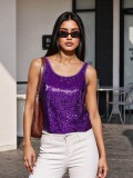 Loose Sequin Sleeveless Tops GKYS-3028