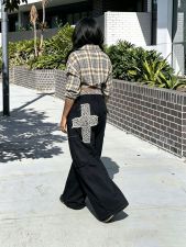 Plus Size Leopard Print Patchwork Jeans GYLN-5540