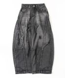 Plus Size Holes Wide Leg Jeans GYLN-7824