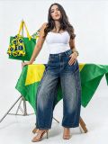 Plus Size Starry Sky Diamonds Loose Jeans GYLN-9081