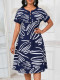 Print Short Sleeve Midi Dress GYLY-11302