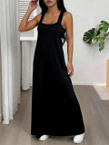 Solid Color One Shoulder Sling Dress Suit GQLK-6626