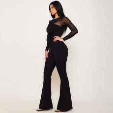 Mesh Patchwork Jumpsuit NY-11290