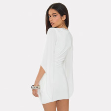 Flare Long Sleeve V Neck Mini Dress GSZM-D26DS272
