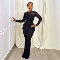Mesh Patchwork Jumpsuit NY-11290