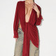 Deep V Neck Pleated Backless Tops GDSF-Q26TP135