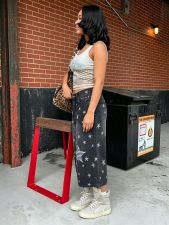 Plus Size Star-Patched Embroidered Straight Jeans GYLN-7705