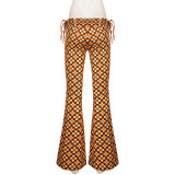 Floral-Print Lace Up Pants GPKJ-MR50203