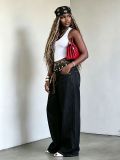 Plus Size Leopard Print Patchwork Straight Jeans GYLN-5118