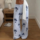 Coconut Tree Print Loose Pants GPKJ-MR49450